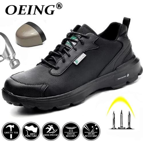 Lightweight Waterproof Men Safety Shoes Steel Toe Work Shoes For Men Anti-Smashing Construction Sneaker Reflective Casual Shoes