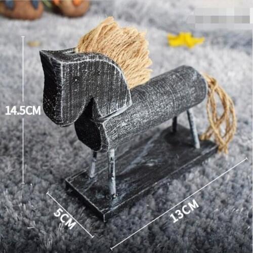 Hot Sell Handmade Wood Carving Single Props Wooden Horse Sculpture Wood Crafts Home Decoration