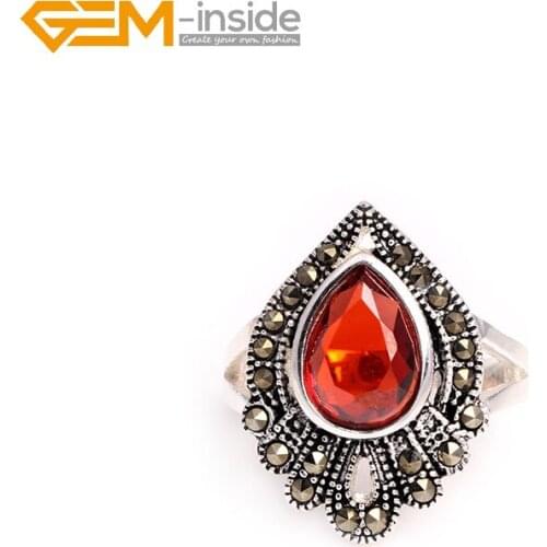 Fashion popular Drip Beads Tibetan Silver Base Marcasite Ring Send By Random New Arrival Woman Ring Gift