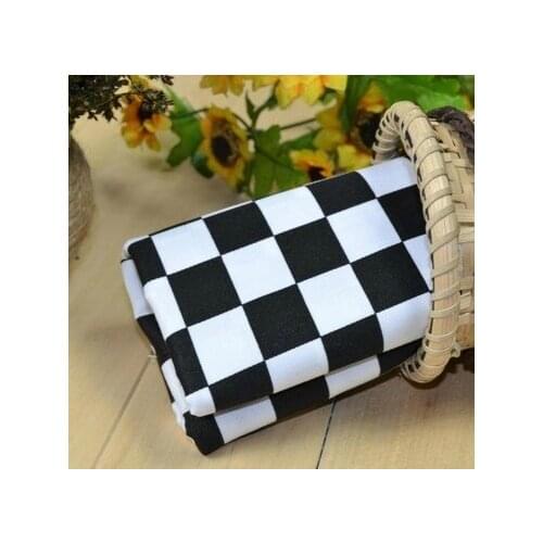 New! Classic 100cm*60cm Cotton Polyester Classic Black White Suqare Fabric, DIY handmade pattern, free shipping