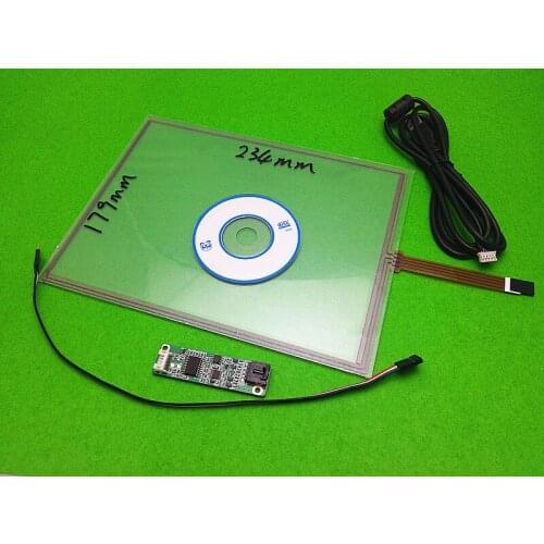 New 10.4 inch 4 wire resistive touch panel digitizer +Driver board 234mm*179mm, for CAR ,GPS Industrial control touch panel