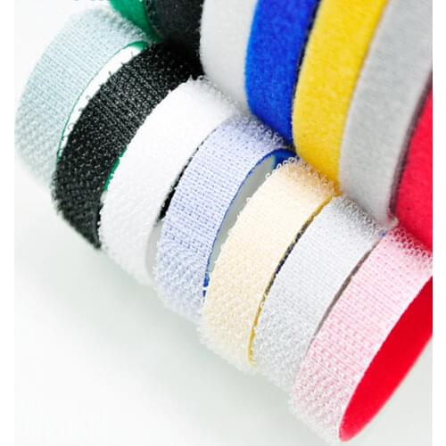 Wholesale Free shipping 1.5cm x 25m back to back cable tie nylon strap Power Wire Management Magic Tape Sticks Hook Loop Tape