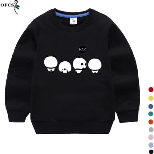 Autumn Childrens Hoodie Sweatshirt Male Outerwear Tops Unisex Fashion Kids Long Sleeve T-shirt Boys Girls Cotton Clothes 2-12 Y