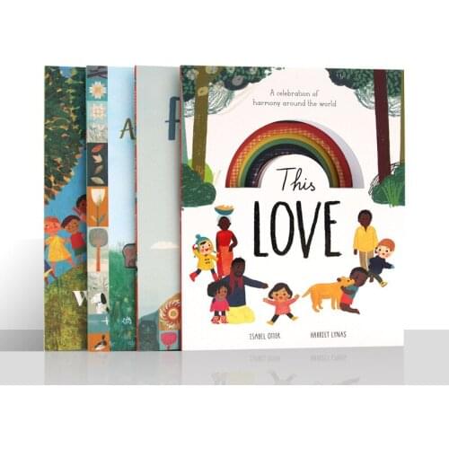 2-6 year 4 book/set Power of Love Childrens English Picture Hollowing out books Learning enlightenment story book