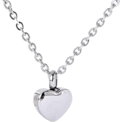 Cremation Jewelry Necklace Ash Necklace Heart-shaped Eternal Stainless Steel Minimalist Memorial Gift for Women Men