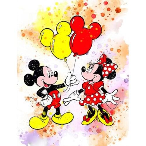 Painted Mickey Mouse Mickey and Minnie Poster 5D Diy Diamond Disney Bedroom Decoration Birthday Gift Kindergarten Decoration Art