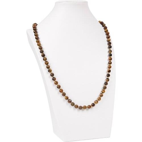 Natural Picasso Stone Gems Necklaces 10mm Beads DIY Handmade Knot Womens Necklace Jewelry Long Necklace Energy Men Jewelry