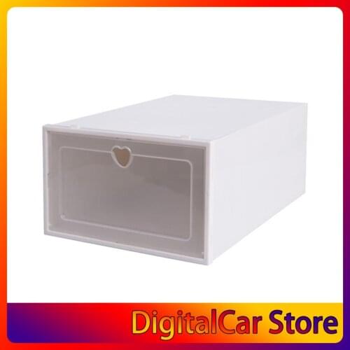 Transparent Plastic Shoe Box Shoe Storage Box Shoe Box Shoe Box Flip Cover Drawer Shoe Storage Artifact Thickening