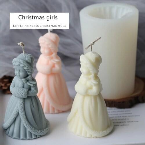 Christmas Decoration Candle Mold Christmas Princess Plaster Candle Silicone Mold Aromatherapy candle DIY Handmade Soap Molds