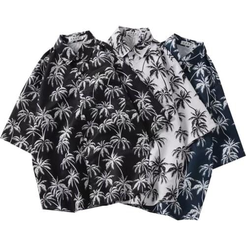 Summer High Quality Mens Shirt New Fashion Flower Print Short Sleeve Shirts Men Casual Solf Comfort Hawaii Beach Shirts Male