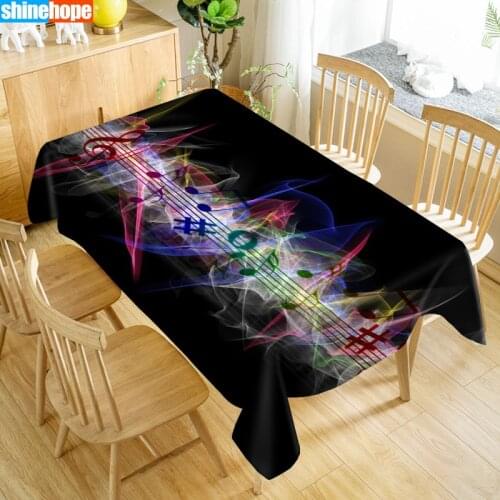 Music Art Table Cloth Oxford Print Waterproof Oilproof Home Rectangular Party Table Cover 100X140cm/140X250cm
