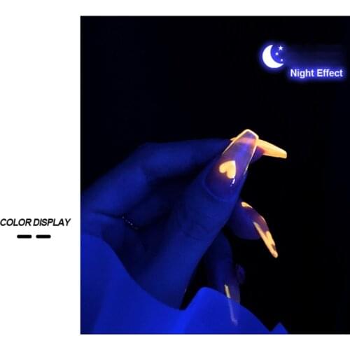 3 Colors Universal Nail Fluorescent Glue Luminous 15 ML Gel Nail Polish Semi Permanent Hybrid Varnishes Nail Art Glue Manicure