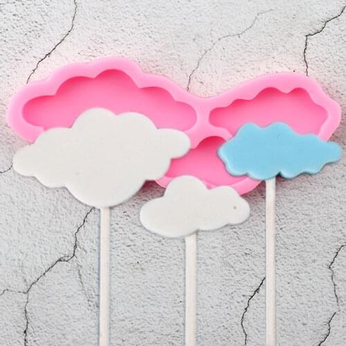 Cloud Shape Lollipop Silicone Mold Baby Birthday Cupcake Topper Fondant Cake Decorating Tools Candy Chocolate Gumpaste Moulds