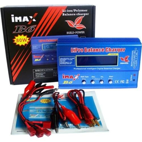 80W 6A Battery Battery Lipro Balance Lipo NiMh Li-ion Ni-Cd Digital RC Charger iMAX B6 charger + Power Adapter Charging Cables