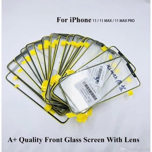 10Pcs 2 in 1 Front Screen Outer Glass with OCA for iPhone 11 11Pro 11Promax Mobile Phone Screen Glass Replacement
