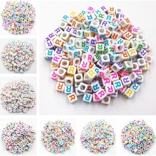100 Pcs/lot Letter Bead Acrylic Beads For DIY Necklace Bracelet Jewelry Finding 6mm Fashion Wholesale New High-quality