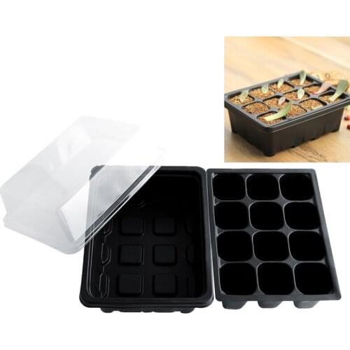 12 Cell Hole Plant Seeds Grow Box Clone Insert Tray Propagation Seeding Case Set