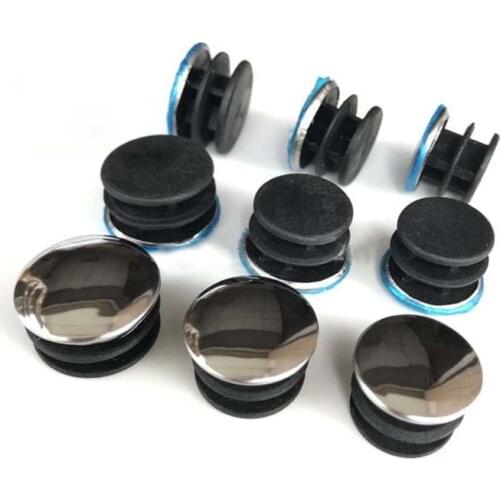 2-12Pcs Black Round Pipe Cap Tube End Caps Blanking Insert Plug Furniture Leg Hole Cover 16mm~50mm