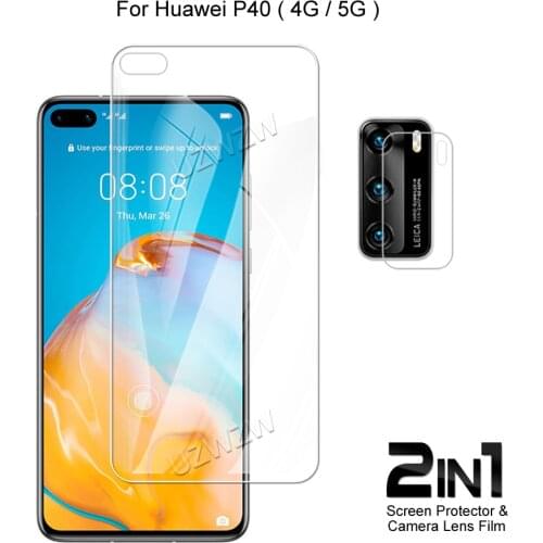 2 in 1 For Huawei P40 5G / 4G Camera Lens Film & Screen Protector Guard Protective HD Tempered Glass Explosion Proof