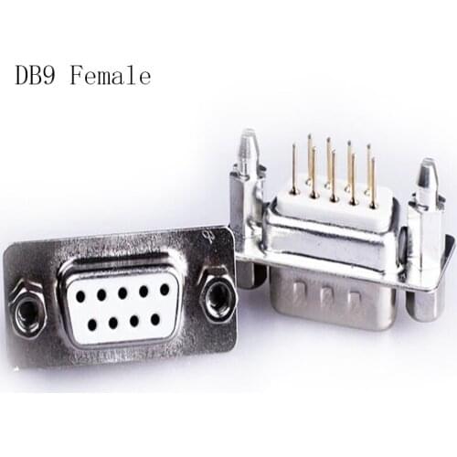 20pcs Gold Plated 9 Pin DB9 Male Female VGA D-SUB Welding Board 180 Degree Solder Terminal Adapter Connector