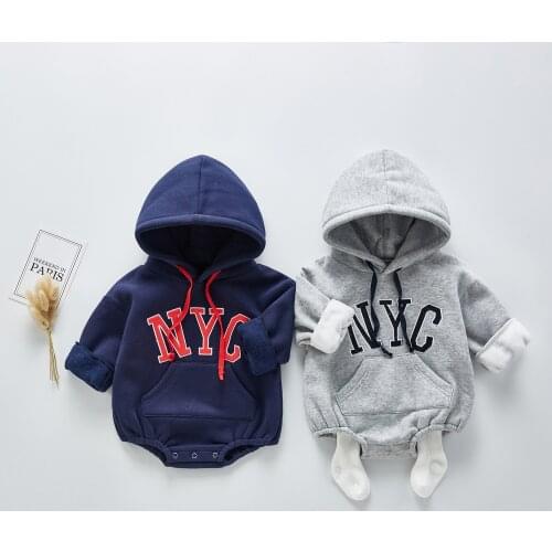 2020 Sports Style Spring & Autumn Cute Newborn Baby Boys Clothes New 100% Cotton Lomg Sleeve With Hooded Jumpsuit For Kids Girls