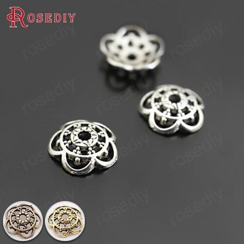 26927)100PCS 10MM Antique Style and Bronze Zinc Alloy For Round Beads Caps Diy Jewelry Findings Accessories Wholesale