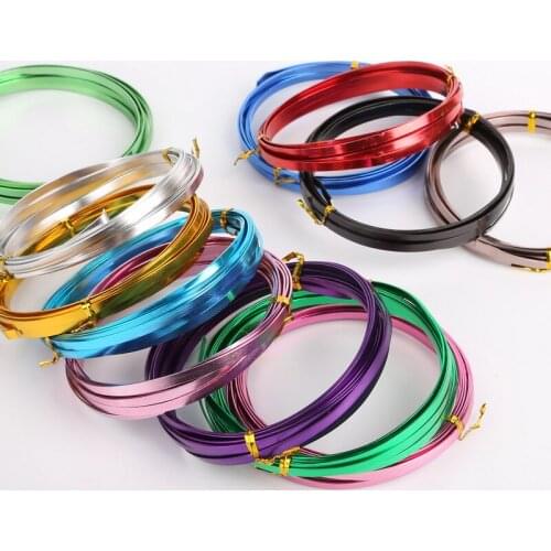 5x1mm 3m Embossing Flat Aluminum Wire Soft Metal Floristry Wire Soft Craft For Jewelry Making Craft Metallic Beading Wire DIY