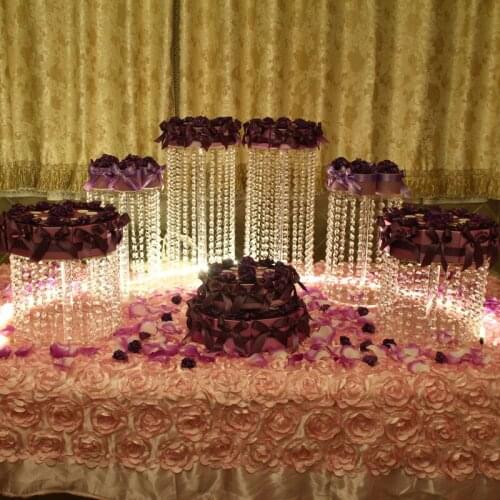 6pcs Big Size Circle Round Cake Stand Wedding Birthday Display CupCake Rack Christmas Supply Happyshopping D20-30,H45-15