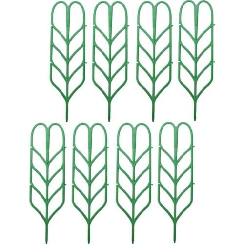 8Pcs Mini DIY Leaf Shape Garden Trellis Plants Lattice Pots Supports for Climbing Plants Potted Vines Ivy Cucumbers