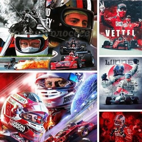 5D DIY Diamond Painting F1 Racing Car Full Square/Round Diamond Embroidery Rhinestone Cross Stitch Mosaic Competition Player MAX