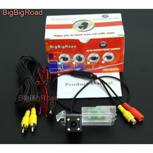 BigBigRoad Car Rear View Reverse Backup Camera For Jeep Compass 2017 night vision Waterproof parking camera RCA port