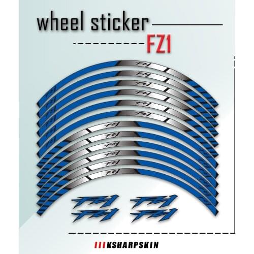 Free Shipping Hot Sale Front Rear Wheel Sticker Reflective Rim Stripe Tape Bike Motorcycle Stickers For YAMAHA FZ1 FZ 1 FZ-1