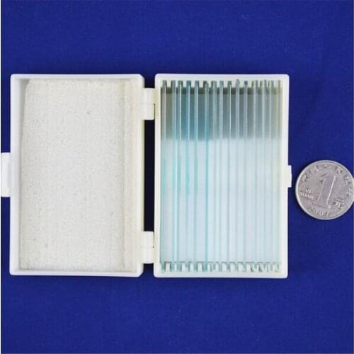 10pcs Amoeba Microscope Glass Slides Prepared Biological slides Cover Slips in Wood Box