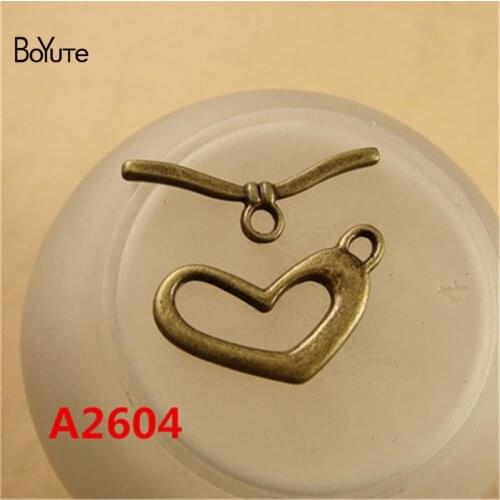BoYuTe (100 Sets/Lot) 21*12MM Antique Bronze Plated Zinc Alloy Heart OT Clasp Jewelry Accessories Diy Bracelet Nnecklace Making
