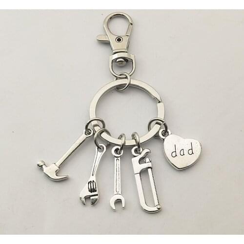 Daddy Keychain,Uncle Keychain,Grandpa Keychain,Tool keychain,Hammer wrench Charm Keychain,Dad Charm,Grandpa Dad Uncle Gift