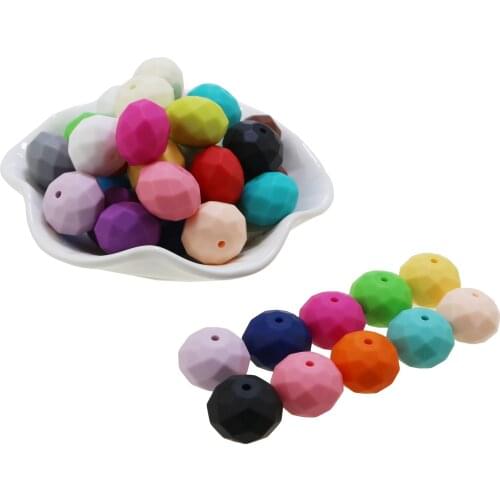 100pc large Lentil Silicone Beads Food Grade Silicone Pearl Teether Beads DIY Teething Nursing Necklace Abacus Chewable Beads