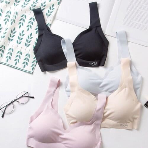 Women Seamless Bra Fitness Candy Underwear Cooling Gathers Shock-proof Thin Pad Push Up Bra Female Intimate Bralette Lingerie