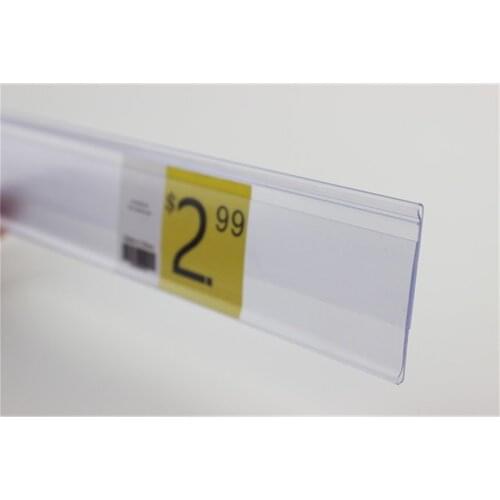 75cm Pop Supermarket n Label Holder Strip Shelf Banner Holder Clip Tag Price Ticket Display n Plastic Data Strip Shelf Talker
