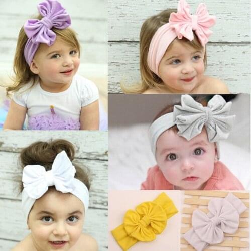 Toddler Girls Kid Baby Bow Hairband Elastic Headband Cute 3D Flower Stretch Turban Flower Head Wrap Princess Hair Accessories