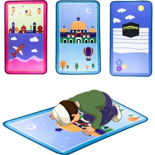 Thick islam prayer rug child prayer mat 90 x 50cm kids islamic gift Children carpet custom prayer rug Mat for children