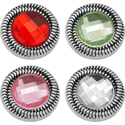 New Beauty Rotating pattern rhinestone Metal 18mm snap buttons KZ3190 for DIY snap jewelry charm fittings wholesale