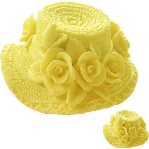 Beautiful 3D Flower Hat Molds for Fondant Sugar Jello Jelly Soap Cake Decorating Tools Silicone Moulds candle mold F0601