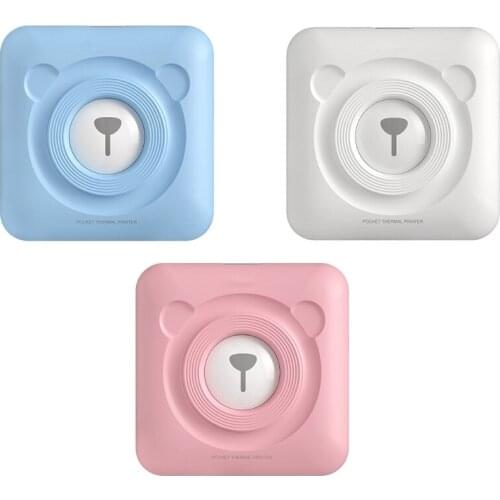 Mini Portable Photo Printer,Thermal Wireless Bluetooth Label Maker with 6 Printing Paper 58mm Instant Print Photo Printer #R40