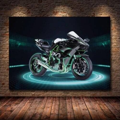 Cool Heavy Modified Motorcycle Modern Canvas Painting Poster and Print Wall Art Pictures for Living Room Boys Home Decor Cuadros