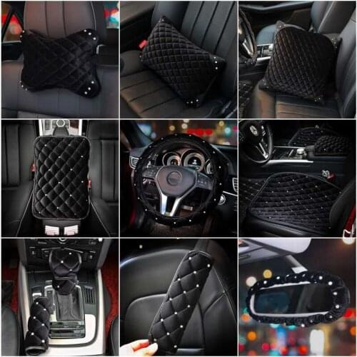 Car interior decoration set hand brake cover gearshift cover car seat belt shoulder cover automatic Car rearview mirror cover