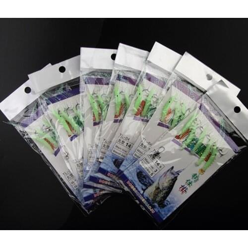 DNDYUJU 15Pcs/3Bag Soft Rigs Fishing Lure Glow In The Dark Luminous Shrimp Bait Jigs Lure Soft Worm Fake Lure Baits Lures Set