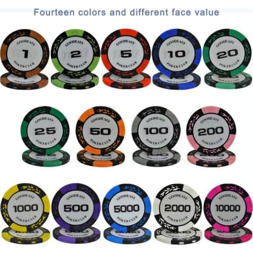 JIESITE 25PCS/Lot Clay Poker Chip Sets Texas Hold'em Poker Game Coin Professional Customizable Poker Chip Factory Wholesale