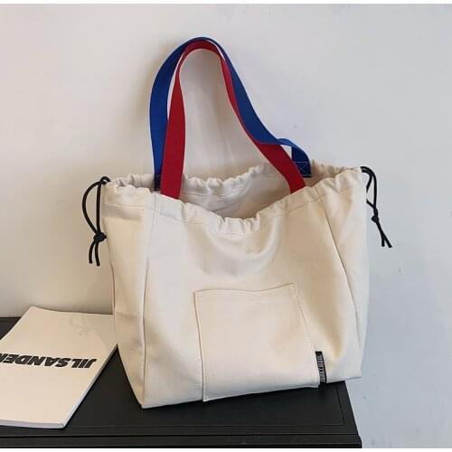 Original Brand Simple Large-capacity Bag 2021 New Fashion Female Canvas Tote Bag College Student Class Shoulder Bag