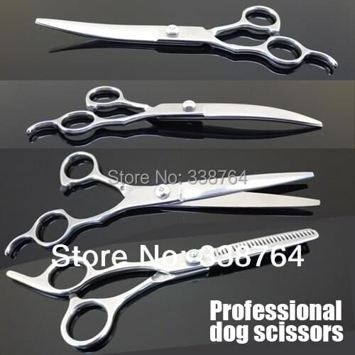 Professional Dogs Hair Scissors Sets,7inch High Quality Straight Snips/teeth Shears / 2 Curved Clipper,pet Cut Thinning