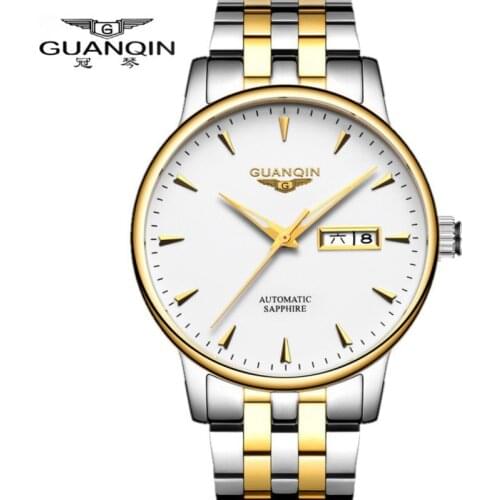 Transparent automatic mechanical watch foreign trade steel with hollow out two calendar noctilucent waterproof mens watch